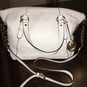 White Michael Kors messenger tote bag
